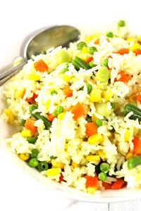 1 1/2 Cups Long Grain White Rice With Mixed Vegetables