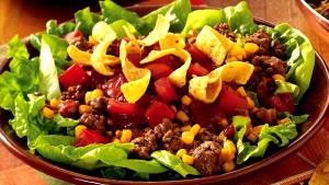 1 1/2 Cups Taco Salad with Chili Con Carne