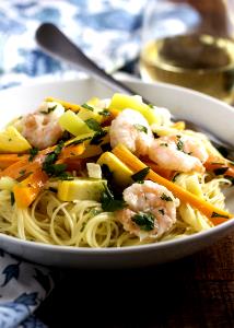1 1/4 cups prepared (198 g) Shrimp Scampi with Vegetables