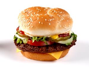 1 (1/4 Lb) Cheeseburger Cheeseburger with 1/4 Lb Meat, Tomato and/or Catsup on Bun