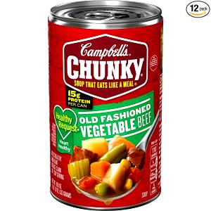 1 10-3/4 Oz Can, Ready-to-serve Chunky Style Vegetable Beef Soup