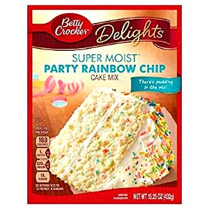 1/10 package mix (52 g) SuperMoist Party Rainbox Chip Cake Mix