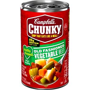 1 19 Oz Can, Ready-to-serve Chunky Style Vegetable Beef Soup
