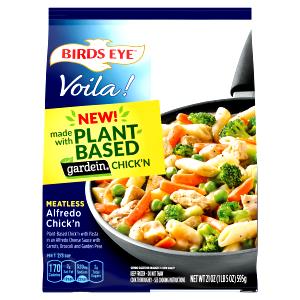 1 2/3 cup frozen, 1 cup cooked (168 g) Meatless Alfredo Chick