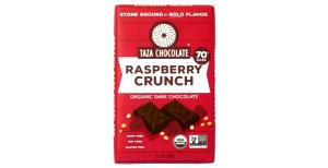 1/2 bar (35 g) Raspberry Crunch Organic Dark Chocolate