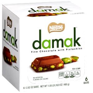 1/2 bar (40 g) Damak Fine Chocolate with Pistachios