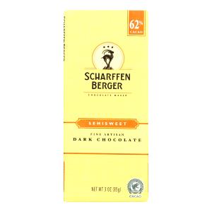 1/2 Bar 62% Cacao Semisweet (3 Oz) Chocolate Bar