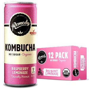 1/2 bottle (8 oz) Lemon Ginger Raspberry Kombucha