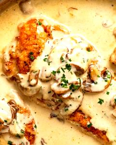 1/2 Chicken Breast With Sauce Chicken or Turkey with (Mushroom) Soup (Mixture)