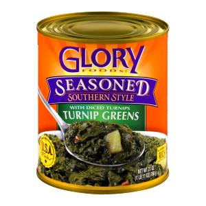 1/2 cup (118 g) Seasoned Southern Style Turnip Greens with Diced Turnips, Onions, Garlic & Spices in a Savory Broth