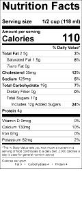 1/2 cup (120 ml) Lowfat Eggnog