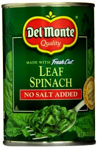 1/2 cup (121 g) Cut Leaf Spinach (No Salt Added)