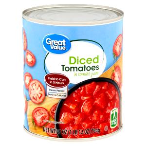 1/2 cup (121 g) Diced Peeled Tomatoes in Juice