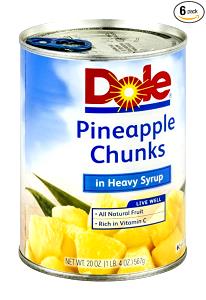 1/2 cup (123 g) Pineapple Chunks in Heavy Syrup