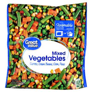 1/2 cup (124 g) Mixed Vegetables (Carrots, Green Beans, Peas, Corn, & Lima Beans)