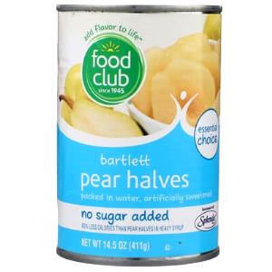 1/2 cup (124 g) No Sugar Added Bartlett Pear Halves