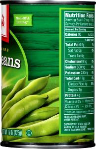1/2 cup (125 g) Green Lima Beans