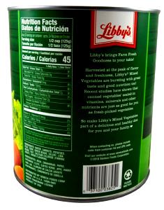 1/2 cup (125 g) Low Sodium Mixed Vegetables