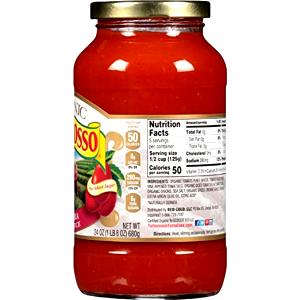 1/2 cup (125 g) Organic Marinara Sauce No Salt Added