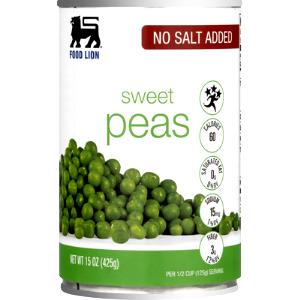 1/2 cup (125 g) Tender Green Sweet Peas (No Salt Added)