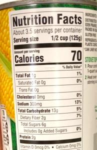 1/2 cup (125 g) Whole Kernel Sweet Corn