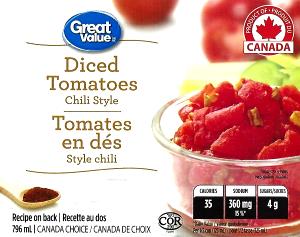 1/2 cup (125 ml) Stewed Tomatoes - Chili Style