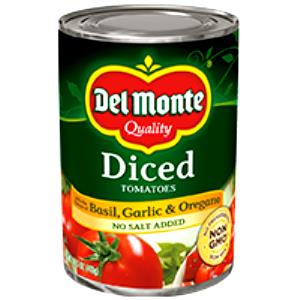 1/2 cup (126 g) Diced Tomatoes with Basil Garlic & Oregano No Salt Added
