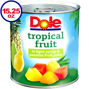 1/2 cup (126 g) Tropical Fruit Salad in Light Syrup with Passion Fruit Juice