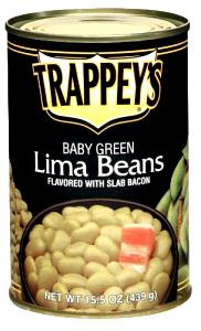 1/2 cup (128 g) Baby Green Lima Beans Flavored with Slab Bacon
