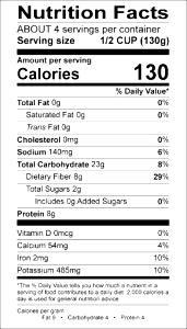 1/2 cup (130 g) Pinto & Great Northern Mixed Beans