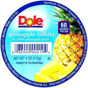 1/2 cup (140 g) Chunk Pineapple in Unsweetened Pineapple Juice