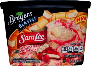 1/2 cup (64 g) Blasts! Sara Lee Strawberry Cheesecake Ice Cream