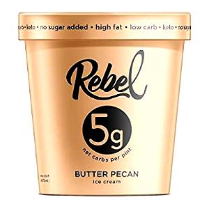 1/2 cup (65 g) Butter Pecan Ice Cream (Low Carb)
