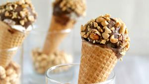 1/2 cup (65 g) Loaded Waffle Cone with Peanut Butter Swirl Ice Cream