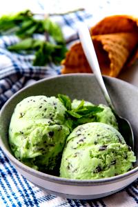 1/2 cup (74 g) Mint Chocolate Chip Ice Cream