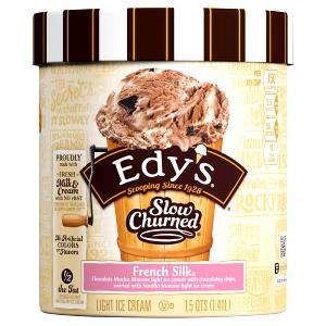 1/2 Cup Ice Cream, Churned, French Silk, Light