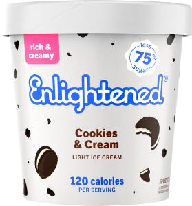 1/2 Cup Ice Cream, Cookies & Cream, Light