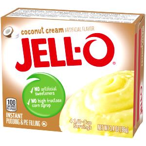 1/2 Cup Coconut Cream Puddings (Dry Mix, with Whole Milk)