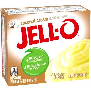 1/2 Cup Coconut Cream Puddings (Instant, Dry Mix, with 2% Milk)