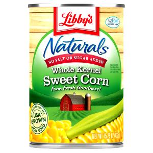 1/2 Cup Corn, Whole Kernel, Canned, No Sugar Added