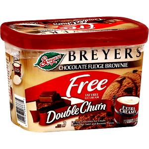 1/2 cup Double Churn Fat Free Chocolate Fudge Brownie Ice Cream