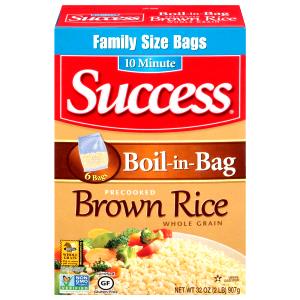 1/2 cup dry (1 cup cooked) (43 g) Boil in Bag Instant Brown Rice