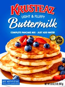 1/2 cup dry mix (64 g) Complete Buttermilk Pancake & Waffle Mix