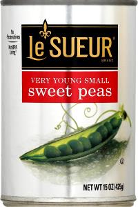1/2 Cup Early Peas, Small, Very Young, Canned