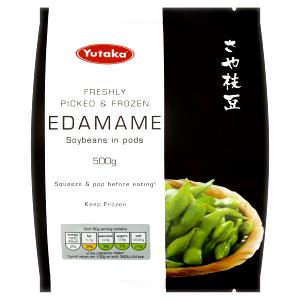 1/2 cup edible parts (75 g) Frozen Edamame - Soybeans in Pods (Ready to Eat Thaw & Serve)