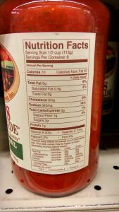 1/2 cup Low Fat Pasta Sauce