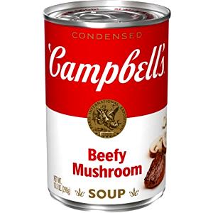 1/2 Cup Mushroom with Beef Stock Soup (Canned, Condensed)