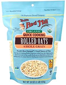 1/2 Cup Oatmeal, Organic Quick Cooking Rolled Oats