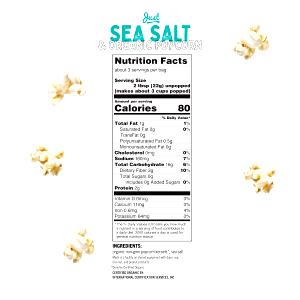 1/2 cup Organic No Oil Added Lightly Salted Microwave Popcorn
