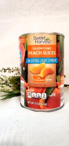 1/2 Cup Peach Slices, Yellow Cling, In Light Syrup